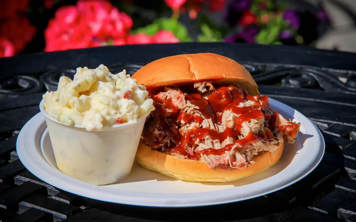Pulled pork with coleslaw.